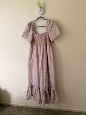 Baybala Smocked Square Neck Maxi Dress in Dusty Rose Floral
